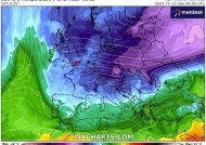 英国降雪：斯堪的纳维亚半岛的冰冻向英国袭来，令人担忧的新地图变成了紫色